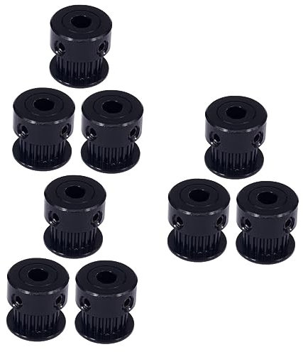 SOLUSTRE 9 Stk Schwarze Umlenkrolle Maschinenriemenscheibe Umlenkrolle Aus Aluminium Zubehör Für 3d-drucker Zahnriemenscheibe Riemenscheibe Für Cnc-maschinen Motor Synchronrad Gt2