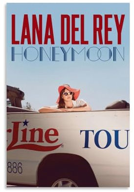 boliye Lana Del Rey Flitterwochen-Sänger-Poster, Leinwand, Kunst, Dekoration, Wandposter, Schlafzimmer, Fitnessstudio, dekoratives Geschenk, 30 x 45 cm