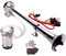 FARBIN 12V 150db Klaxon de Voiture 18 Pouces D'air Klaxon de Camion Chrome Zinc Unique Trompette Argent avec Compresseur Pompe à Air Relais Faisceau Câble pour Tout 12V Voiture Moto