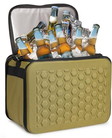 UNIPACK Auslaufsichere Kühltasche, isoliert, 20 l, isolierte Lunchtasche für Männer und Frauen, modische faltbare Kühltasche für 30 Dosen, faltbare Lunchtasche, Kühltasche für Outdoor/Angeln/Camping,