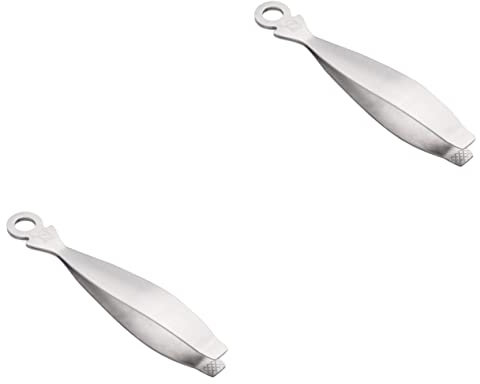 TOPBATHY 2 Pcs Fishbone Clip Chicken Hair Cooking Tongs Barbecue Tools Fish Bone Puller Fishbone Pliers Grill Tools Pig Hair Pliers Remover Stainless Steel Hair Removal