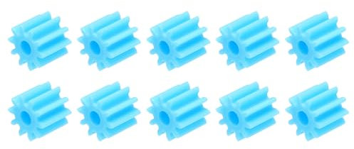 QUARKZMAN 10 Piezas de Engranajes de Plástico 10 Dientes Engranajes de Eje de Plástico Modelo 102AA Engranaje de Reducción para Coche RC Modelo DIY Robot, Azul Módulo 0.5