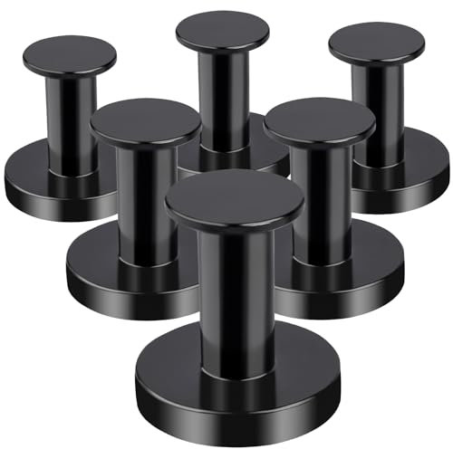 OCEUMAOA Magnethaken Extra Stark 32kg Neodym Magnete mit Haken Schwarzen 36mm Magnet Haken Hakenmagnete Groß für Eisentüren Kühlschränke Küchen Kleiderablage Büro Camping Magnetic Hooks 6Stück