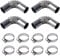ANBOWEI 4pcs Stainless Steel Heater Exhaust Pipes Elbow Connector, 25mm Diesel Heater Exhaust Pipe Angle, Parking Heater Gas Vent Hose Elbow with 8 Hose Clamps for Car Heater Parts