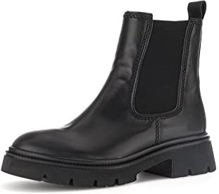 Gabor Damen Chelsea Boots, Frauen Stiefeletten,Winterstiefeletten,warm,gefüttert,Stiefel,Bootee,Booties,halbstiefel,schwarz,42.5 EU / 8.5 UK