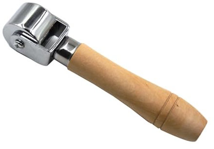 Amagogo DIY Lederkantenrolle Lederkantenwerkzeug Nahtrolle Ergonomische Leim-Laminierrolle Holzgriff Rillrad, 2.5 cm