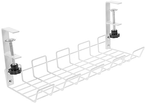 PHENOFICE under Desk Cable Organizer Cable Management Rack 18 Units/box Office Cord Organizer White Color