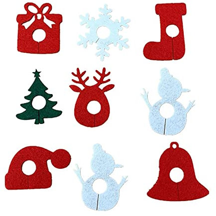 Juego de 9 colgantes de fieltro para decoración de copa de vino, para decoración de mesa de comedor y festivales en casa, fiestas