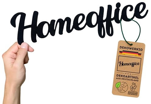 Homeoffice Türschild klebend - Kunststoff Büro Schild Tür - Home office Deko Schild Arbeit - Büroschild Aufkleber - Schriftzug - Arbeit Bürotür Aufkleber - Büroschild Sticker - Office Dekoration (L)