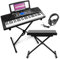 MAX Rhapsody61P Electronic Keyboard for Beginner with Stand, Stool, Headphones, 61 Keys, 6 Months Lessons Included, Ideal Complete Music Keyboard Kit Set