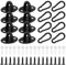 EASYKEENECOM 8 Stück Edelstahl Karabiner und Edelstahl Augplatte mit Öse, Edelstahl Decksplatte, Augplatten für Sonnensegel/Wand-Befestigung, Decken-Befestigung, Wand-Haken, Decken-Haken