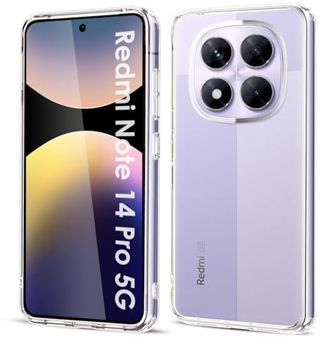 Filoto Ultra Clear TPU hülle für Xiaomi Redmi Note 14 Pro 5G 6.67″(2024) | Ultra Clear, Ultra Dünn, Flexibles TPU, Militärischer Fallschutz, Erhöhter Kameraschutz, Präzise Aussparungen