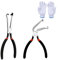 Hose Clamp Pliers, 2Pcs Electrical Disconnect Plier, Pulling Tool for Easily Disconnection Locking Push Tab Connectors Fuel Line Car Repair Pliers Tools (C-Straight + Bend)