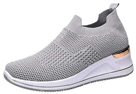 Scarpe Ortopediche Donna Pianta Larga Sneakers Trekking Jogging Sport Traspiranti Slip on Ortopediche Running con Cuscino Aria a Punta Larga Leggere Scarpe da Corsa Outdoor Fitness