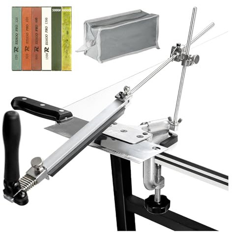 MOOTACO Knife Sharpener,Professional Kitchen Knives Sharpening Tool Kit with 6 Whetstones,360 Flip Knife Sharpening Precision Polishing Tool Sharpening Kit for Kitchen Knives