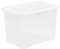 Wham Crystal Plastic Storage Boxes With Lids Home Office Stackable Nestable Container Box, 80L Easy fit Underbed Protective Storage Box, 60 x 40 x 42 cm - Tint Clear (Set of 4)