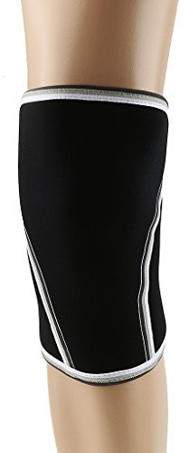 Rodillera de neopreno para levantamiento de pesas y levantamiento de pesas, color negro