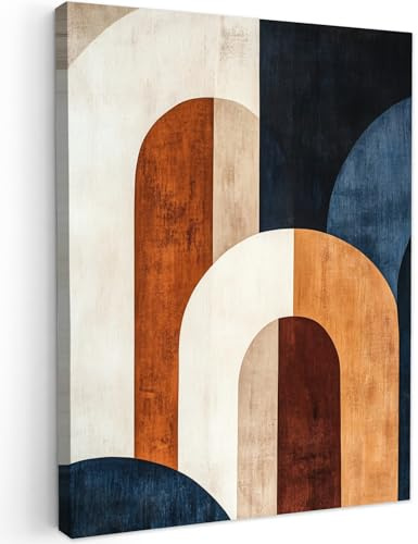 MuchoWow© Impression sur Toile Decoration Murale Peinture Tableaux | 50x70 cm - Decoratifs Muraux Déco Chambre Tableau Salon Abstrait - Formes - Bleu Foncé