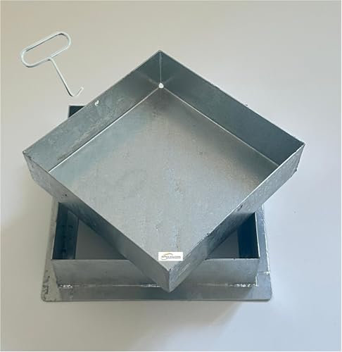 SERVICEWEBSHOP | Chiusino Zincato a Scomparsa - Sigillo Porta Pavimenti in Acciaio, Botola con Maniglia Omaggio Ideale per Interni ed Esterni, Resistente e Facile da Installare (H8 CM, CM 30X30)