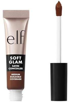 e.l.f. Soft Glam Satin Concealer, mittlere Deckkraft für Unreinheiten und Augenpartie, setzt sich nicht ab, langanhaltend, vegan und tierversuchsfrei, 61 Rich Cool
