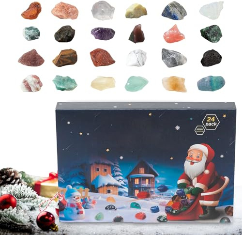 Sghtil Weihnachtskalender 2025 – Rock Collection Kalender Advent 2025, Erzstein 24 Tage Kollektion für Kinder, Mädchen, Jungen, Teenager, Frauen, Männer, Erwachsene, Heimdekoration, Urlaub