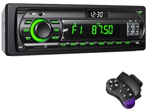 RDS Car Stereo Bluetooth Handsfree, Wistrue FM/AM Car Radio With 2 USB/AUX/SD/7 Colors Light/Steering Wheel Remote Control, Single Din Car Stereo Support Andriod and iOS