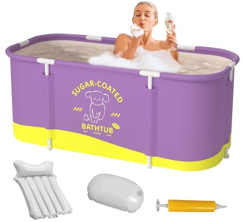 Portable pour Cabine de Douche,Pliable, renforcée, Grande capacité - Seau Bassin,115 x 60 x 50 cm Eau Chaude Froide | pour Domicile Camping Extérieur Terrasse Jardin Été Nage Lavage