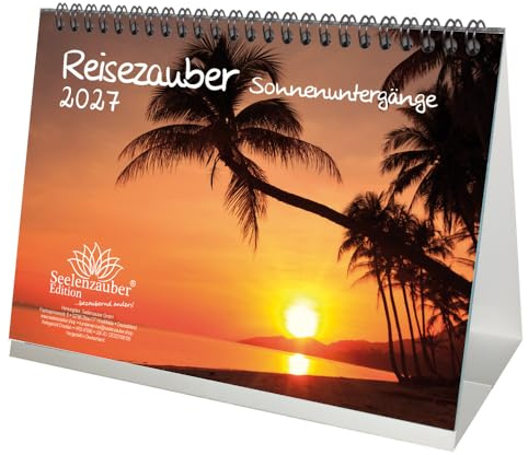 Reisezauber Sonnenuntergänge DIN A5 Tischkalender für 2027 Sonnenuntergänge - Seelenzauber