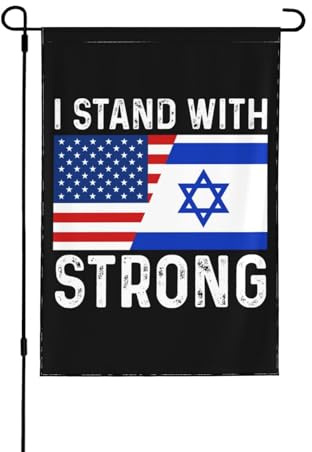 Bandera de Israel Yo apoyo a Israel Banderas de jardín originales Banderas de jardín de 12x18 pulgadas Bandera decorativa de doble cara para el verano
