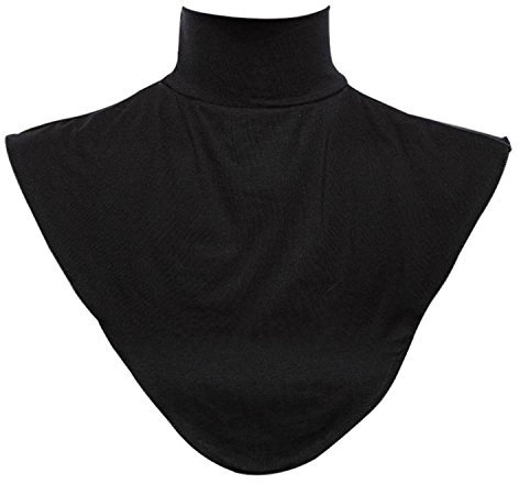 Livecity® Abnehmbarer Modal-Schal mit falschem Kragen, Hijab, Moslem, islamischer Halstuch, Loop-Schal, Schwarz , One size