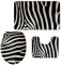 HUGS IDEA Classic schwarz und weiß gestreiftes Zebra Badematten-Set mit Teppich/Kontur/Deckelbezug, saugfähige Fußmatte, 3-teilig