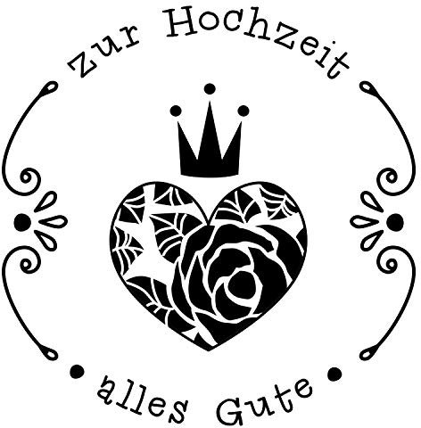 Stemplino Orig Maxistempel Stempel L - zur Hochzeit Alles Gute - hochwertiger Holzstempel Motivstempel Holz