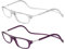 TBOC Pack: Lesebrille Lesehilfe für Herren Damen – (Zwei Einheiten) Dioptrien +4.00 Transparent und Dunkelviolett Fassung Stärke PC Handy Faltbar Frau Mann Magnet Clip Alterssichtigkeit Presbyopie