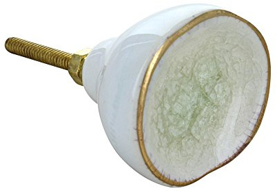 G Decor Rhodes Ceramic Door Knob Vintage Shabby Chic Cupboard Drawer Pull Handle (Cream)
