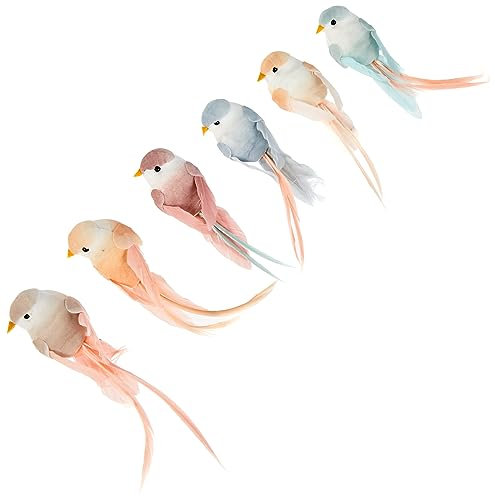 Artemio 13001064 Set 6 Oiseaux de Décoration Pastel 10 cm