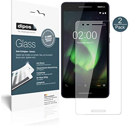 dipos 2x Displayschutzfolie 9H klar für Nokia 46024 | Bricht und splittert nicht, kein Echtglas, Anti-Shock, passt perfekt, kratzfest, blasenfrei, hüllenfreundlich, selbstklebend