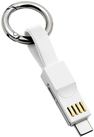 POWER4 Portátil Cable Cargador 13cm Corto Cable de Carga Magnético Llavero Cable Lightning Type C Micro USB 3 en 1 Multi Cable Rápido Carga y Transferencia Datos Cable para iPhone Andriod MacBook