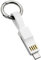 Short Lightning Cable USB C Keyring Multi Charging Cable for iPhone Android Magnetic Portable Charger Cable for Samsung Galaxy Huawei Nexus Google Pixel LG HTC Sony iOS All Smartphones
