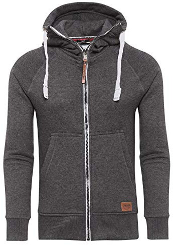 Yazubi Herren Sweatjacke Hoodie mit Reißverschluss Jacob, Grau (Moonless Night 194203), XXL