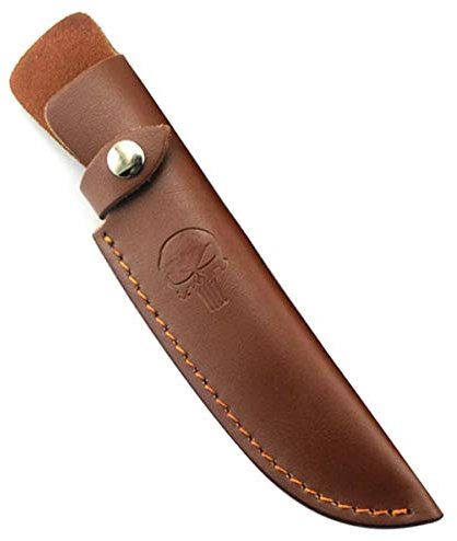 Leather Knife Sheath 5 inch Fixed Blade Pocket Knife Sheath Leather Case with Snap Closure Folding Knife Sheath Holder Belt Loop Case Leather Pouch