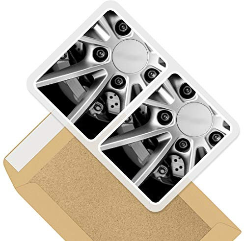 Rectangle Stickers (Set of 2) 10cm - Brake Caliper Alloy Wheel Car Fun Decals for Laptops,Tablets,Luggage,Scrap Booking,Fridges, #36767