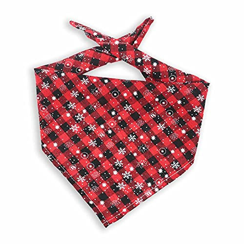 MONKIMAU Hundehalstuch für große Hunde - Halstuch Hund Weihnachten Xmas (rot)