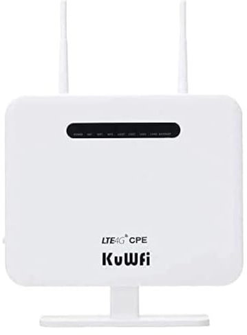 KuWFi 4G LTE Wi-Fi Router, Wireless 4G Router sbloccato Partner di viaggio 4G LTE CPE Router con slot per schede SIM Supporto B1/B3/B5/B7/B8/B20 CPE810-EU