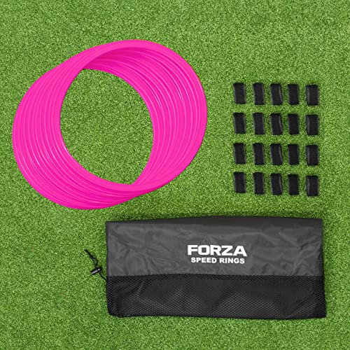 FORZA Agility Rings [Pack of 12] | Football Training Equipment | Multi-Sport Agility Ring Set | Speed Ladder Agility Hurdles | Fitness Equipment | Sports Equipment (Pink)