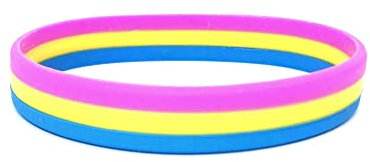 Butler & Grace Pansexual LGBT Rosa Gelb Blau Silikon Armband 202mm (1 Band Only)