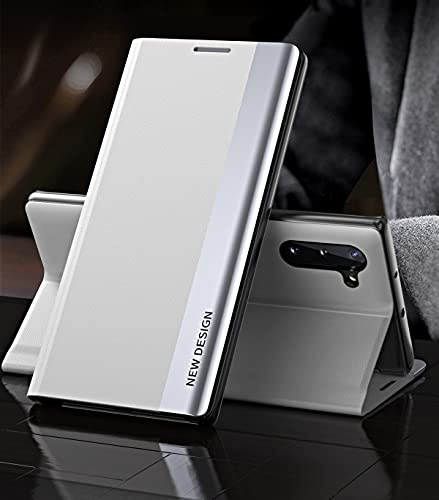 Yidai-Silu für Samsung Note 10 Plus Hülle Smart Clear View Flip Leder Tasche
