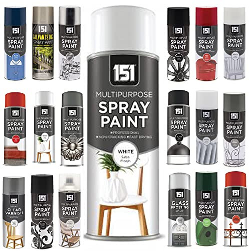 Multi-Purpose White Satin Spray Paint 400ml, Professional Quality Aerosol cans spray for All-Purpose, Interior Exterior & Household for Metal, Wood, Ceramics, Plastic, Walls with Perfect Finish