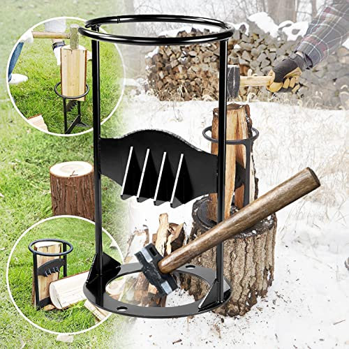 Divisor de Troncos - Holzspalter Manuell - Divisor de leña para leña Protocolo Manual de Madera División de Galletas para el hogar Camping Divisor de Troncos al Aire Libre,con Martillo