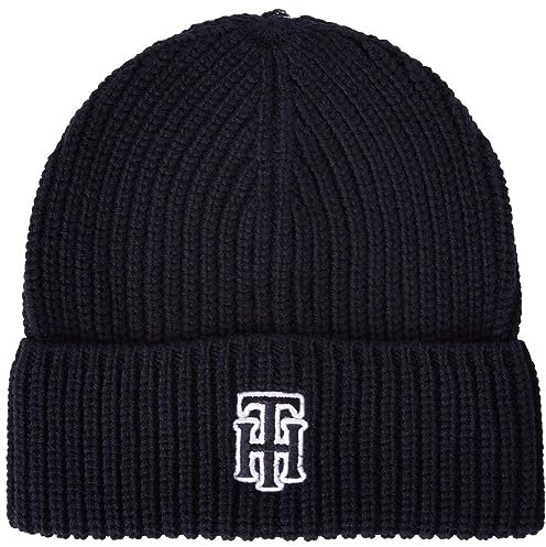 Tommy Hilfiger Damen Feminine PREP Beanie AW0AW14032 Gestrickte Mütze, Blau (Space Blue), OS