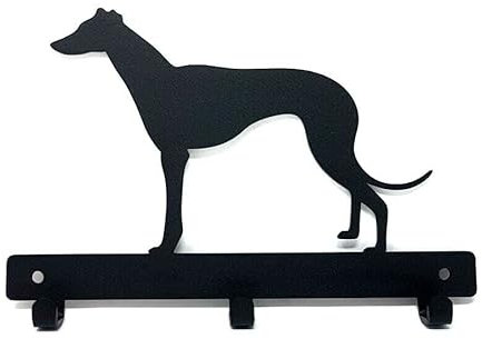Dog Lead Leash Key Coat Door Towel Wall Mounted Metal Hanger Holder Rack Hook- *Greyhound*